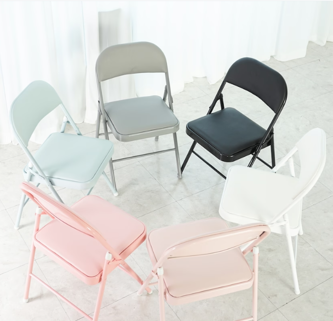 사랑스러움 가득, 비셀리움 철제 접이식 의자 6가지 파스텔 컬러로 만나보세요!